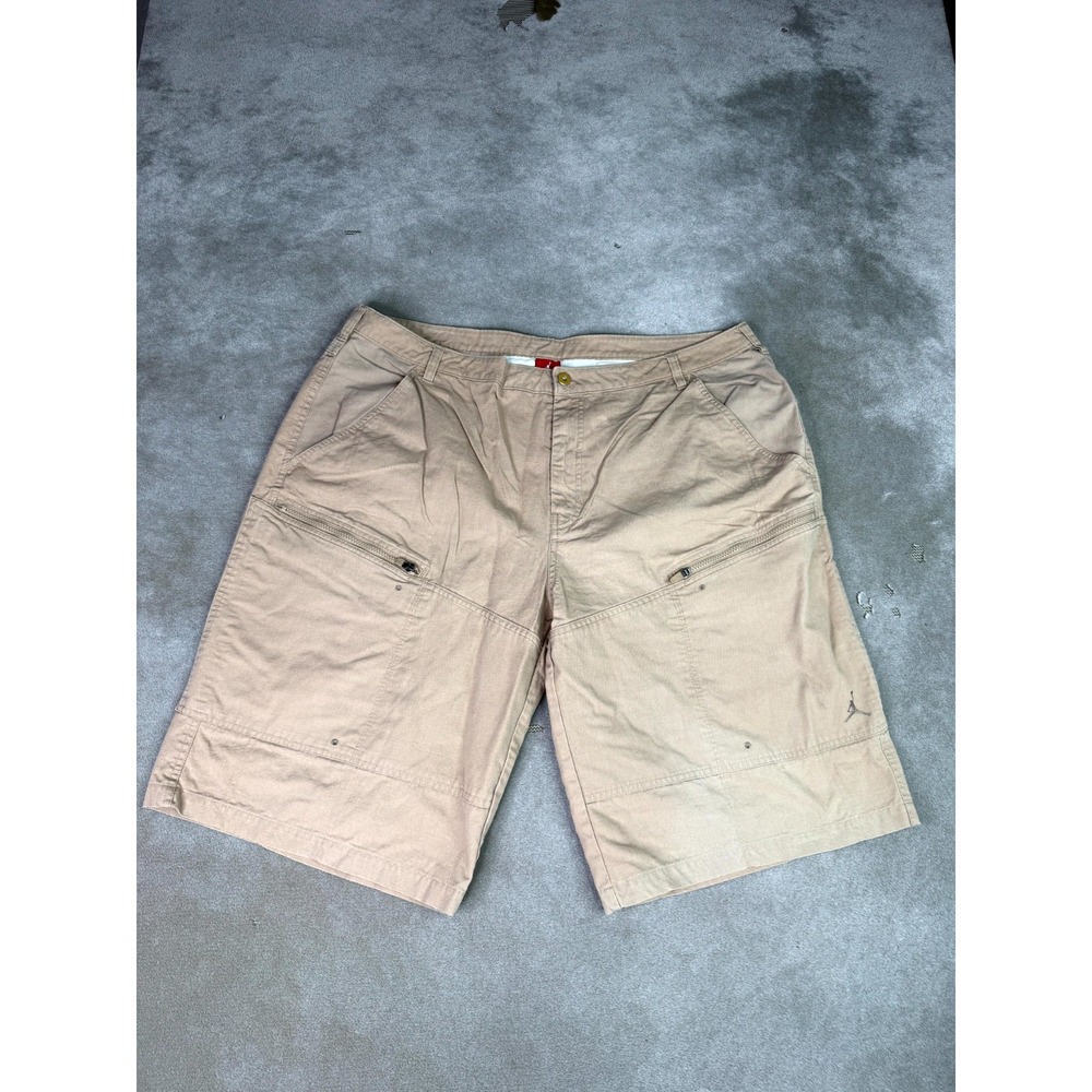 Jordan Utility Cargo Shorts Mens 42 Khaki Cotton Jumpman Logo High Rise Outdoor